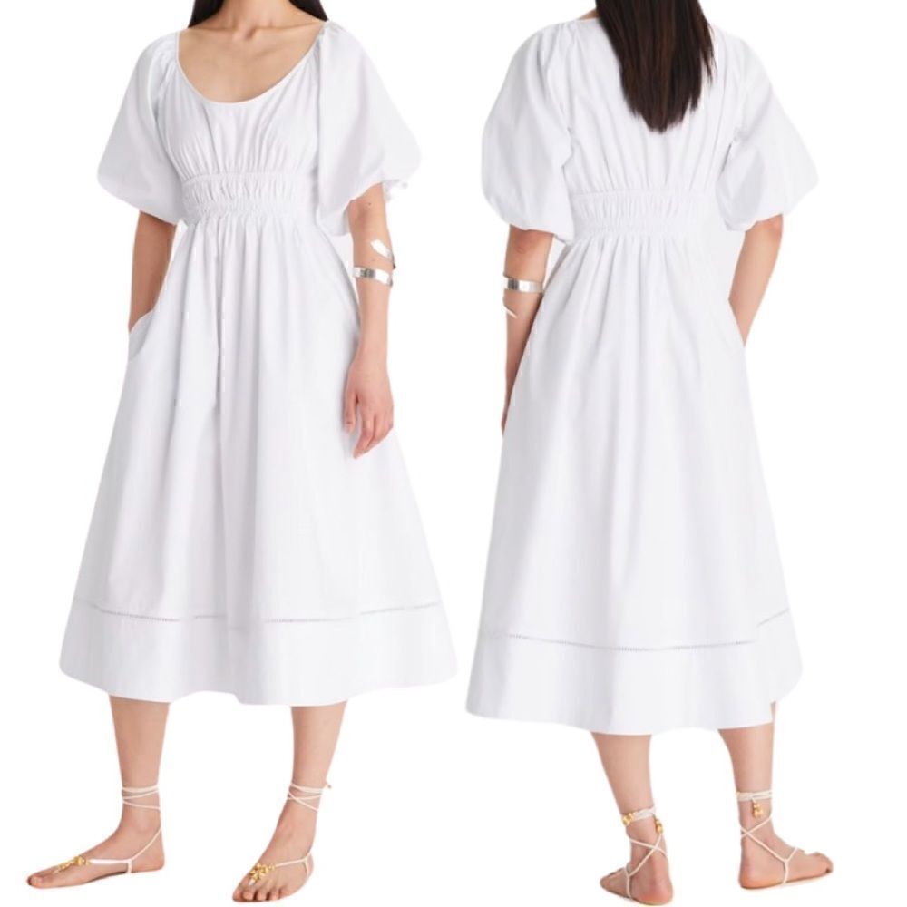 Nwt Tory Burch Scoop Neck Dress In White Size 4